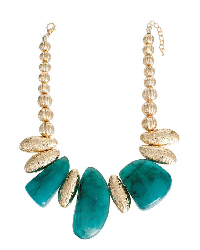 Green Chunky Bead Bib Set