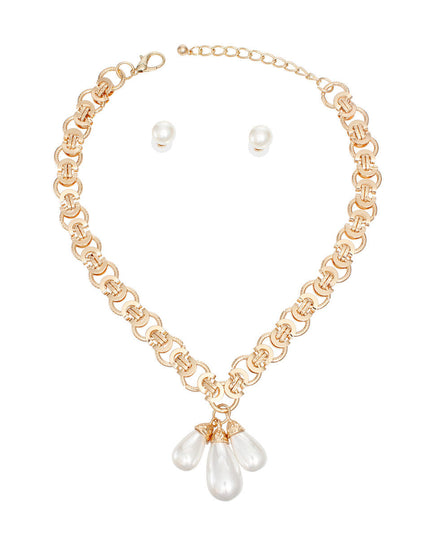 Gold Mademoiselle Pearl Charm Necklace