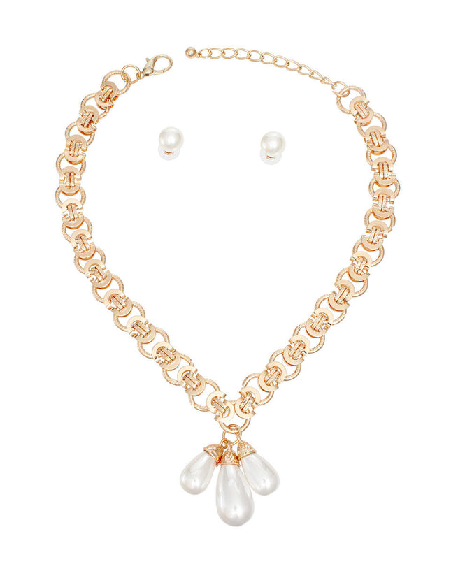 Gold Mademoiselle Pearl Charm Necklace