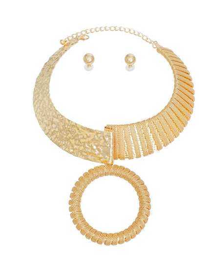 Choker Gold Armor Pendant Set for Women