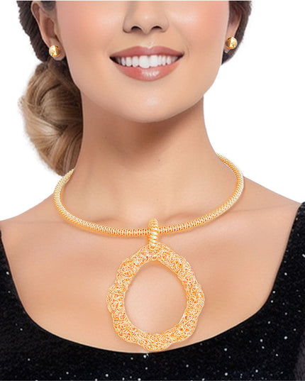 Pendant Necklace Gold Wire Teardrop Set for Women