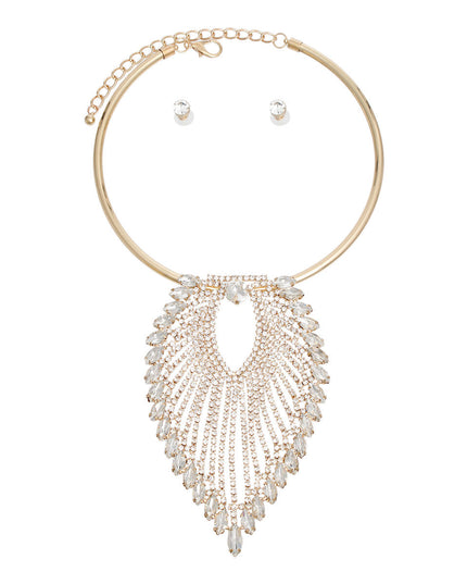 Gold Leaf Pendant Collar Set