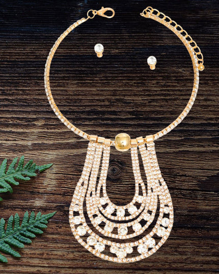 Luxury Gold Pave Choker Set