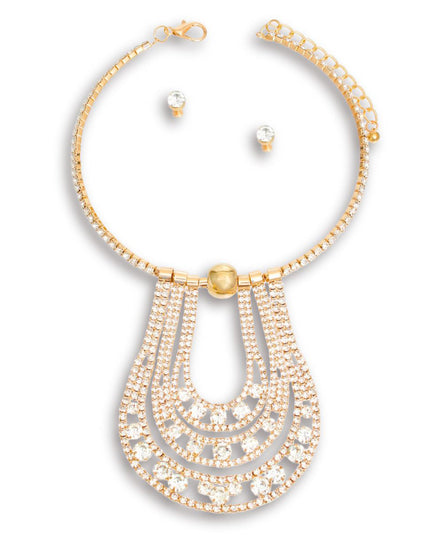 Luxury Gold Pave Choker Set