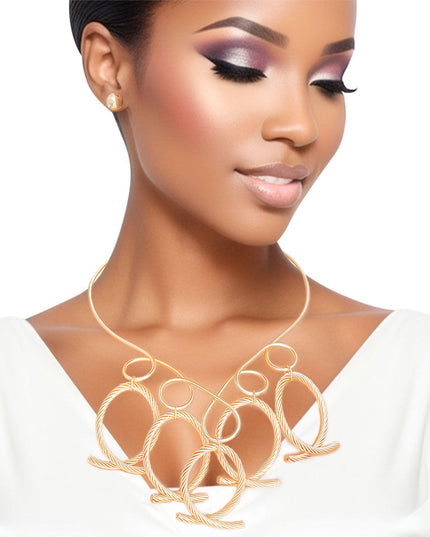 Necklace Gold Looped Cable Collar for Women