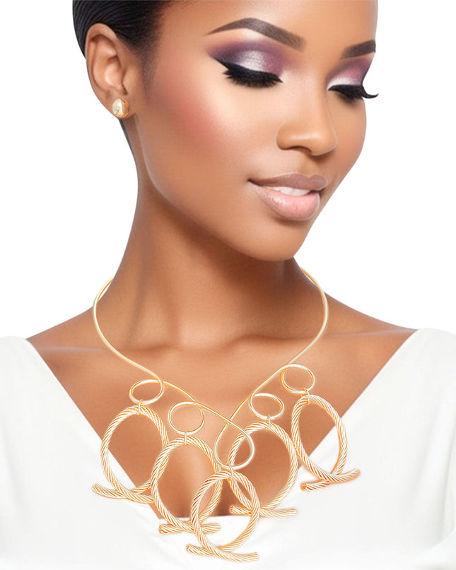 Necklace Gold Looped Cable Collar for Women
