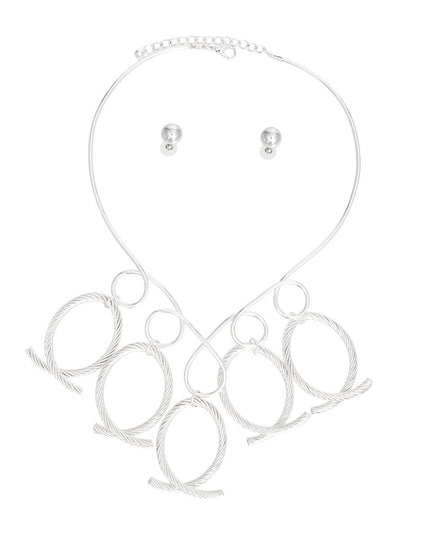 Necklace Silver Looped Cable Collar for Women