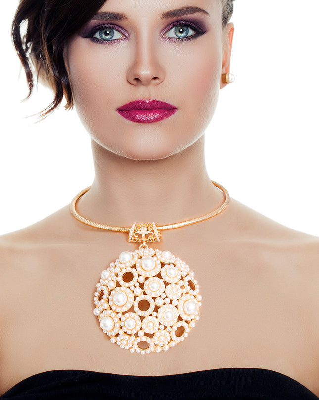 Cream Domed Pendant Set