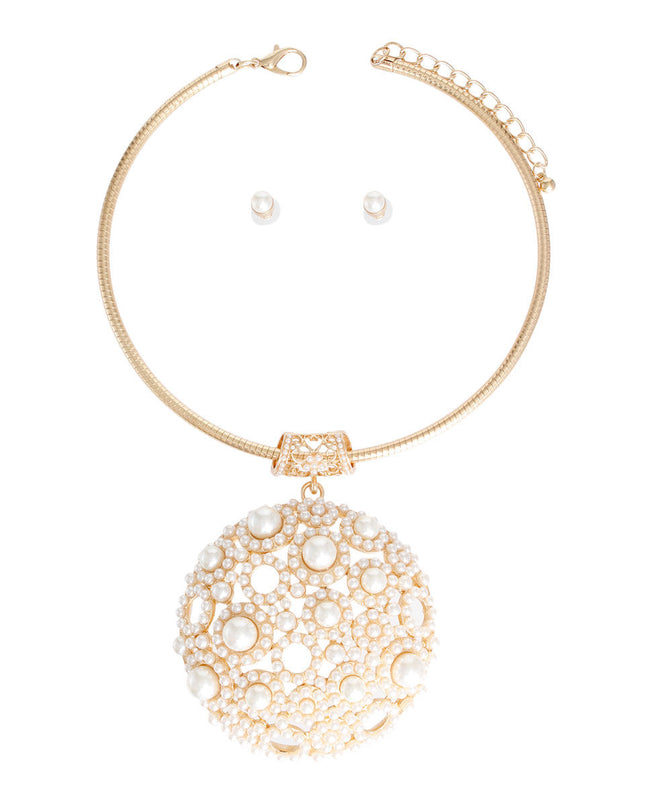 Cream Domed Pendant Set