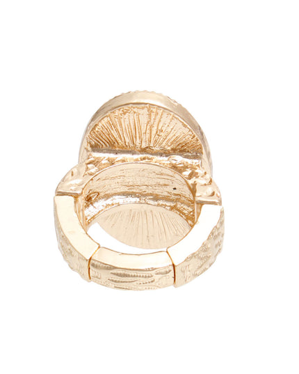 Ring Gold Pearl Oval Cocktail Ring for Women