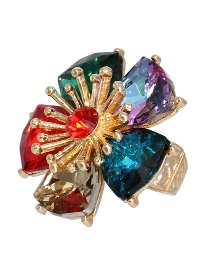 Multi Color Daisy Crystal Ring