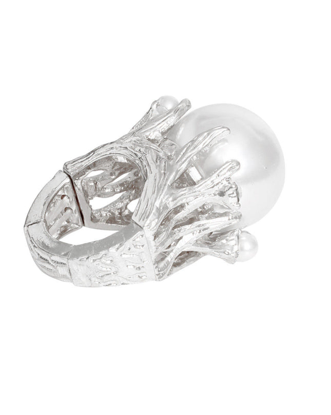 Ring Silver Pearl Branch Cocktail Ring for Women