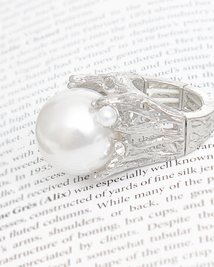 Ring Silver Pearl Branch Cocktail Ring for Women