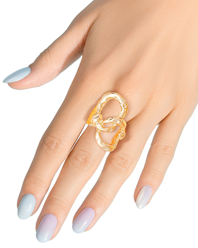 Ring Gold Linked Circles Stretch for Women
