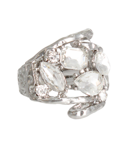 Silver Loop Crystal Ring