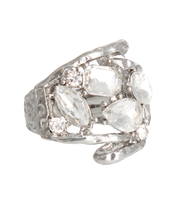 Silver Loop Crystal Ring