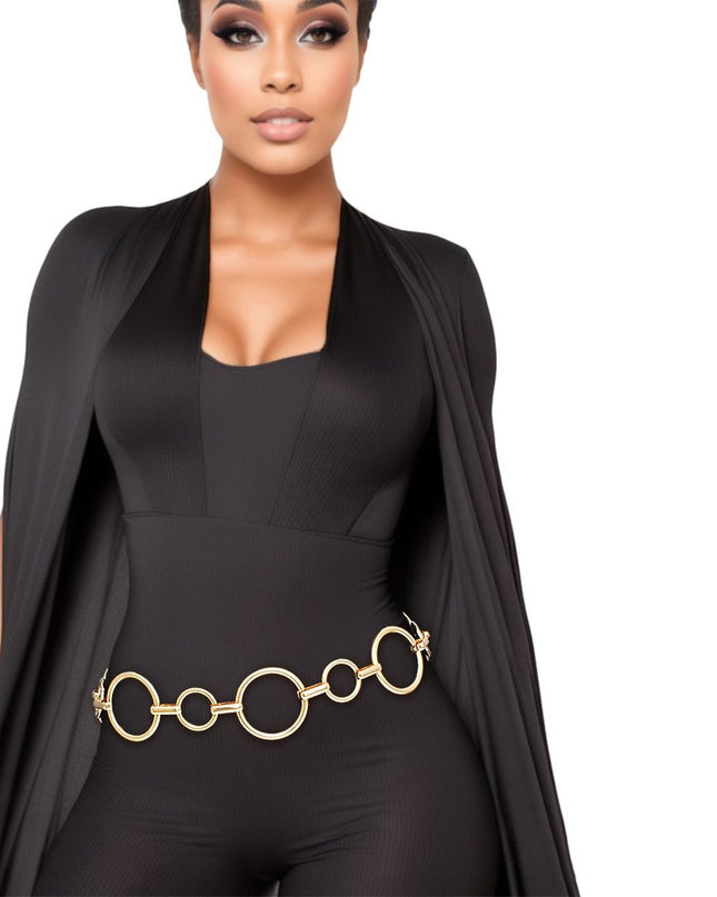 Belt Gold Metal Chain Ring Belt for Women