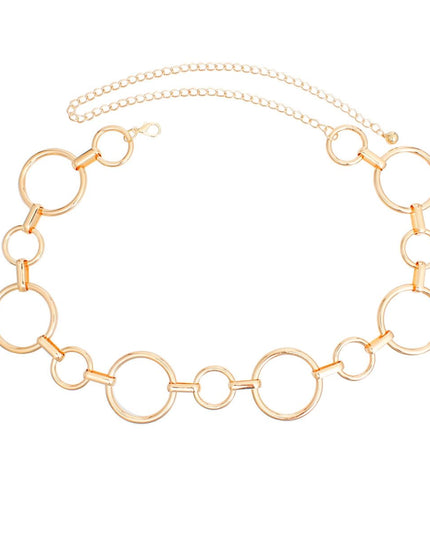 Belt Gold Metal Chain Ring Belt for Women