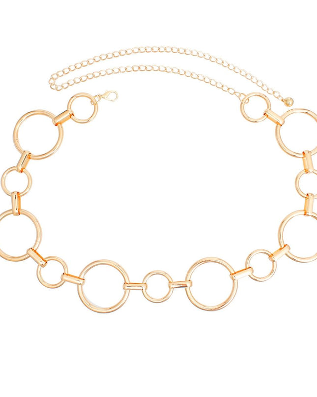 Belt Gold Metal Chain Ring Belt for Women