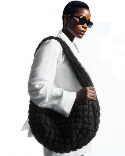 Crossbody Quilted Black Bag for Women