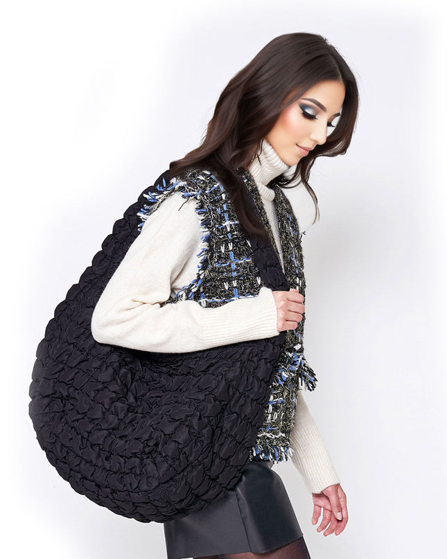 Crossbody Quilted Black Bag for Women