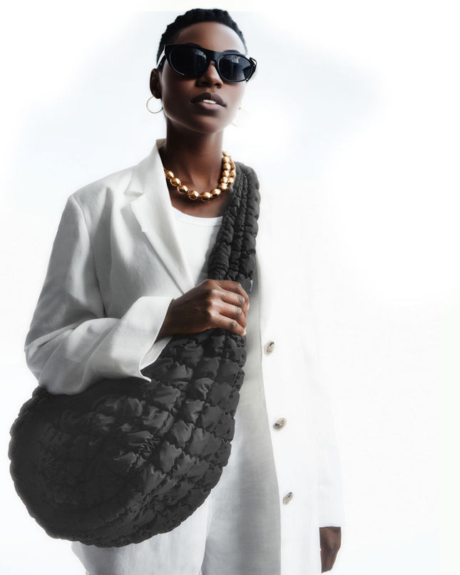 Crossbody Quilted Black Bag for Women