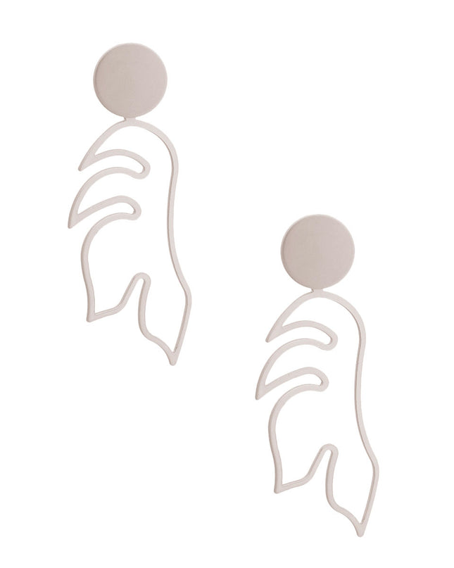 Matte Silver Metal Leaf Earrings