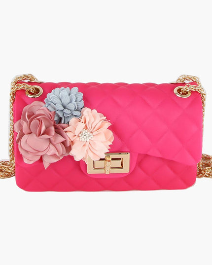 Purse Fuchsia Quilted Jelly Crossbody Bag Women
