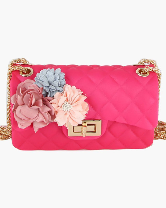 Purse Fuchsia Quilted Jelly Crossbody Bag Women