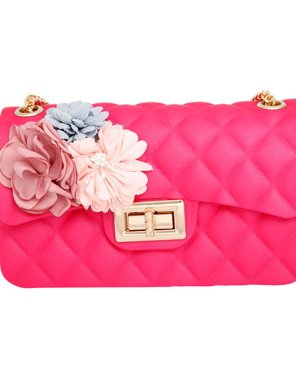 Purse Fuchsia Quilted Jelly Crossbody Bag Women
