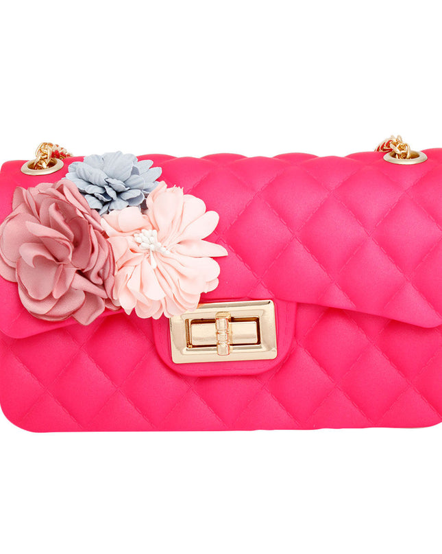 Purse Fuchsia Quilted Jelly Crossbody Bag Women