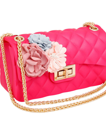 Purse Fuchsia Quilted Jelly Crossbody Bag Women