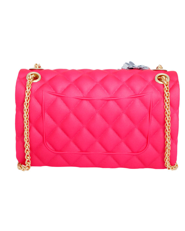 Purse Fuchsia Quilted Jelly Crossbody Bag Women