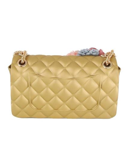 Purse Gold Quilted Jelly Crossbody Bag for Women