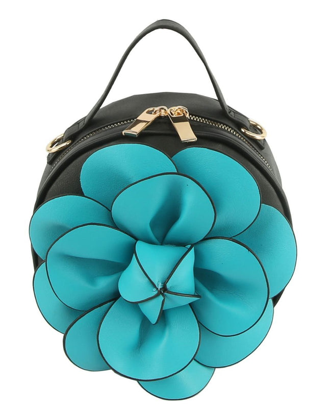 Teal Flower Canteen Bag