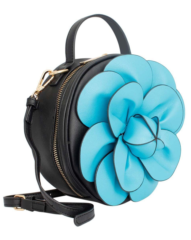 Teal Flower Canteen Bag