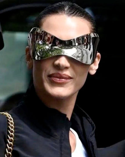 Sunglasses Mask Wrap Silver Eyewear for Women