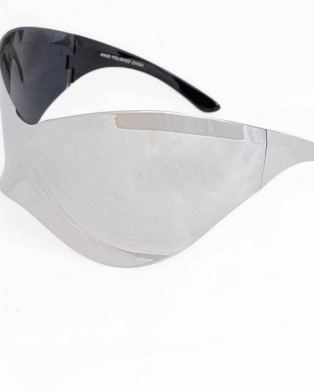 Sunglasses Mask Wrap Silver Eyewear for Women
