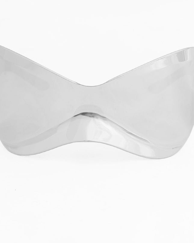 Sunglasses Mask Wrap Silver Eyewear for Women
