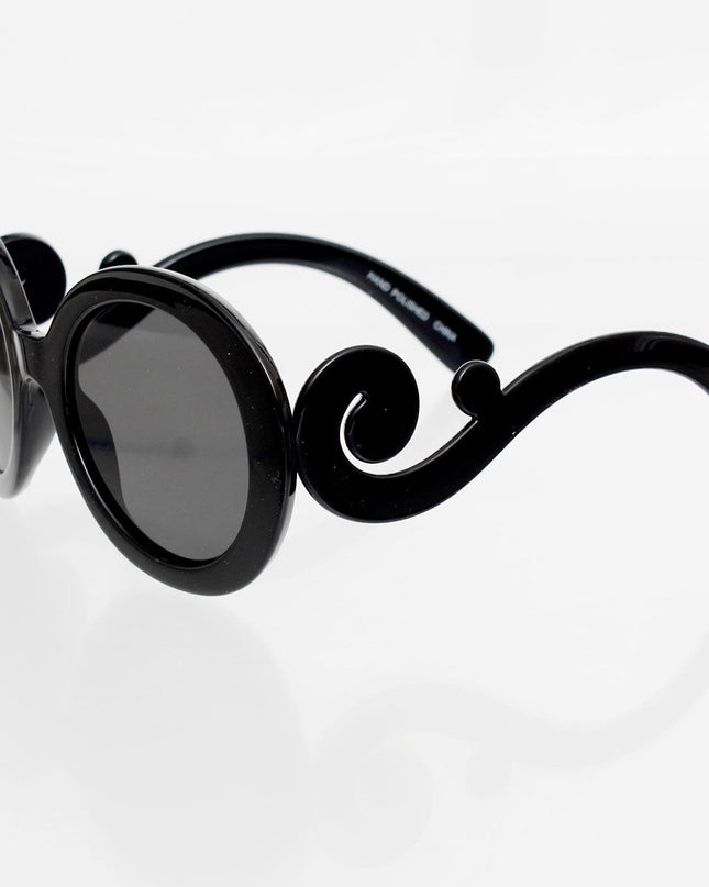 Sunglasses Round Black Swirl Eyewear for Women