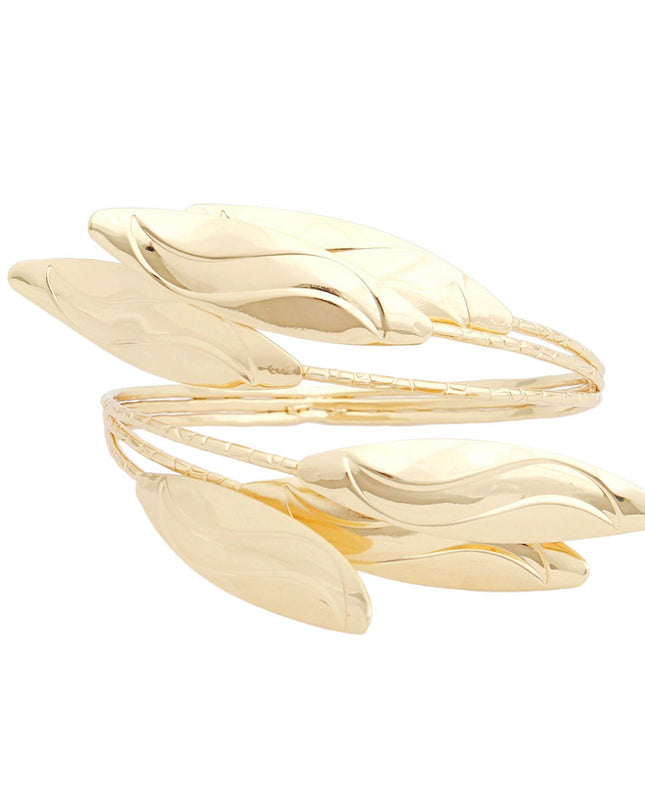 Cuff Gold Nature-Inspired Leaf Bracelet for Women