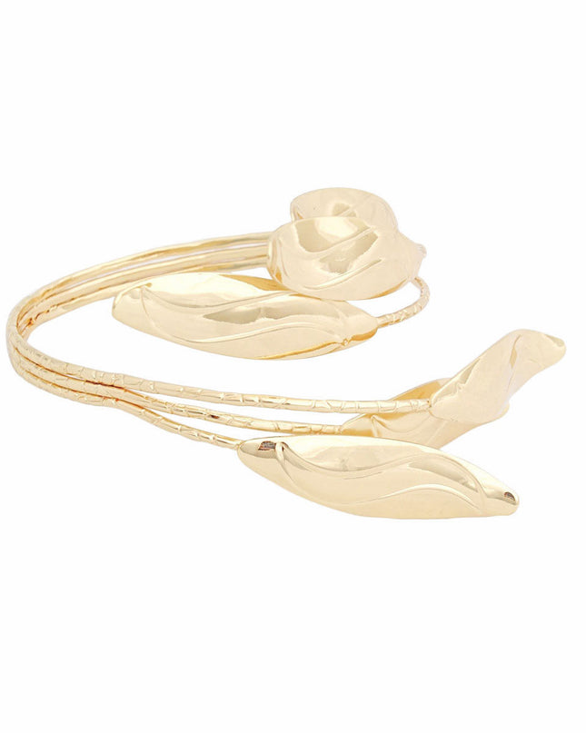Cuff Gold Nature-Inspired Leaf Bracelet for Women