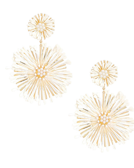 Dangle Ivory Wildflower Large Earrings for Women