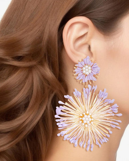 Dangle Lavender Wildflower Large Earring for Women