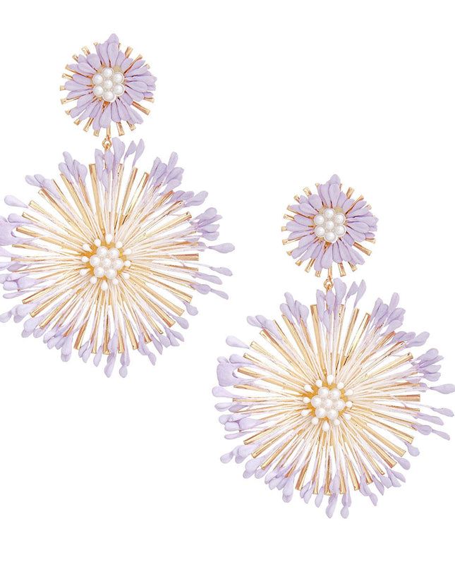 Dangle Lavender Wildflower Large Earring for Women