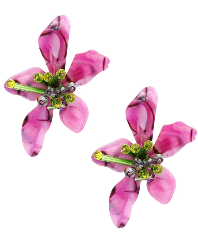 Stud Purple Green Medium Resin Earring for Women