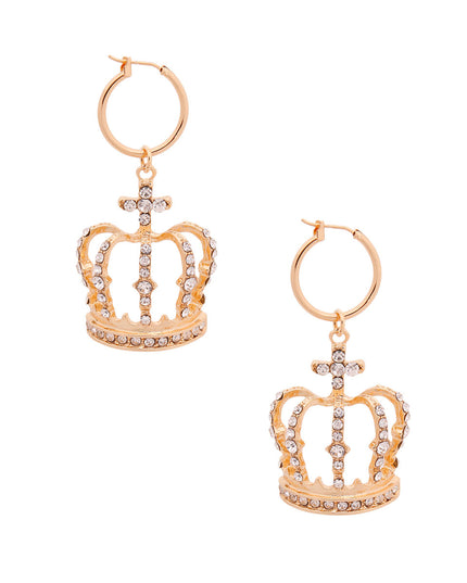 Gold Crown Baby Hoops