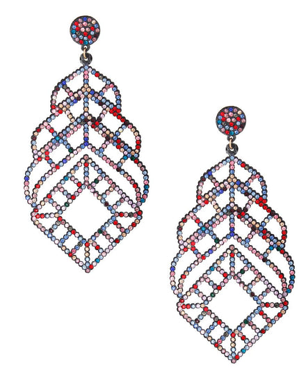 Multi Filigree Rhinestone Earrings