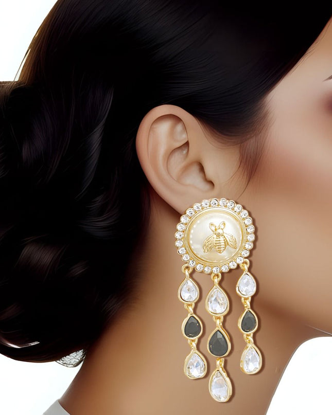 Vintage Look Gold Bee Earrings