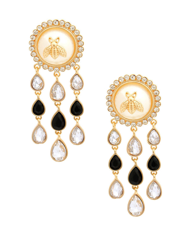 Vintage Look Gold Bee Earrings